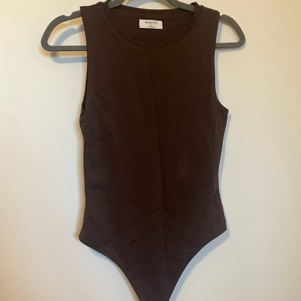 Babaton Chocolate high neck Bodysuit